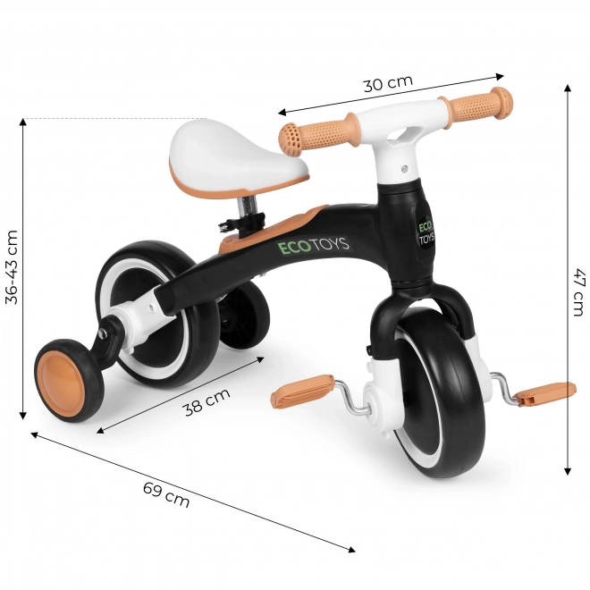 3-in-1 Balance Bike with Pedals - ECOTOYS