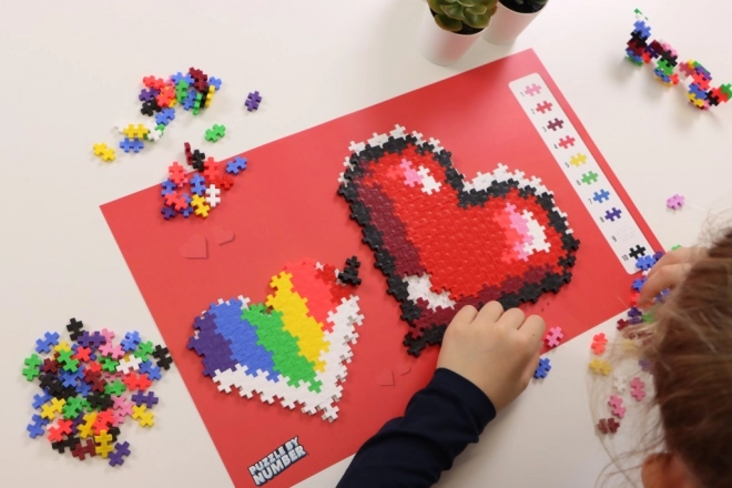 Plus-Plus puzzel volgens cijfers - hart 250 stuks