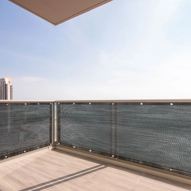 Balkon scherm LUARO met UV-bescherming en kabelbinders 105x700 cm