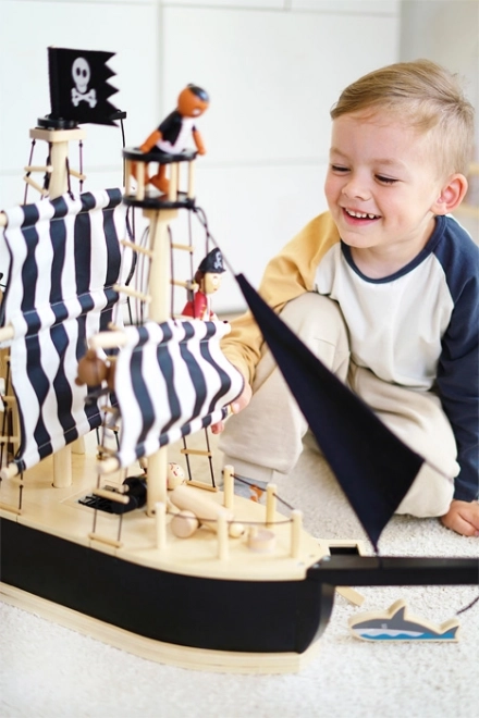 Piratenboot van hout voor kinderen
