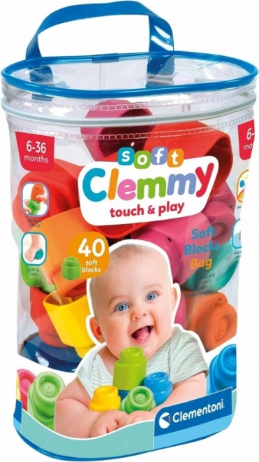 Zachte blokken Clemmy Set 40 stuks in tas