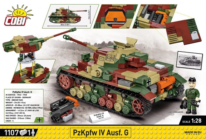 Bouwset WWII Panzerkampfwagen IV Ausf. G met 1107 onderdelen