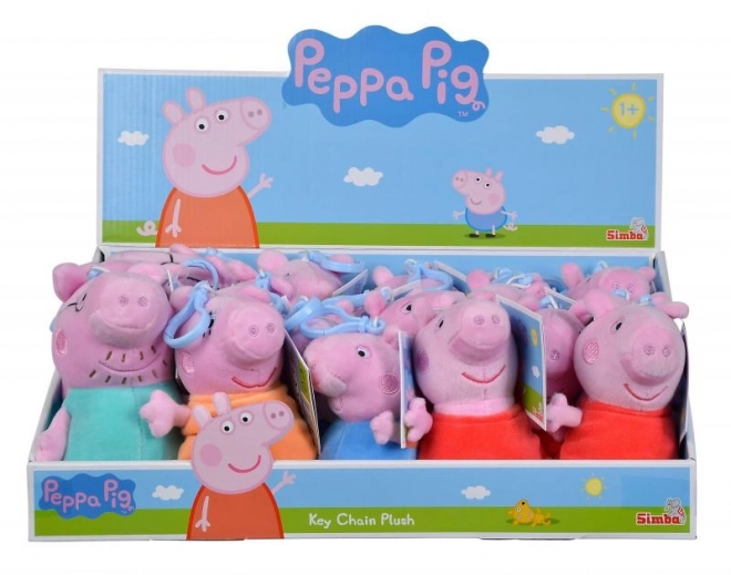 Peppa Pig pluchen hanger voor rugzak, 4 soorten