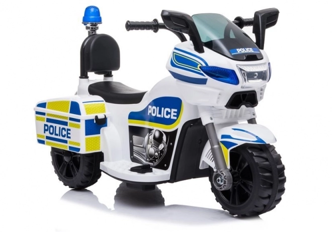 Kids' police electric battery motorcycle white