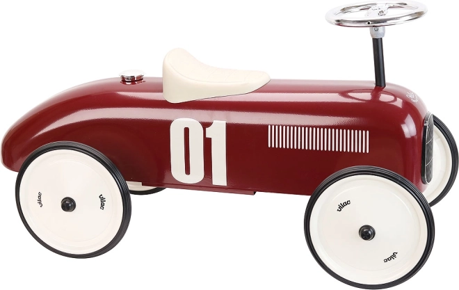 Vilac vintage metalen loopauto bordeaux