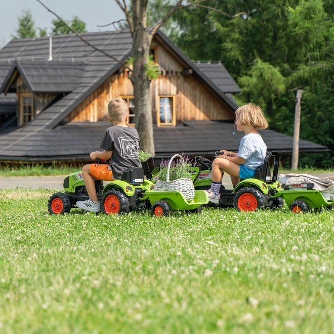 Tracteur Claas Arion 410 à pédales avec remorque vert