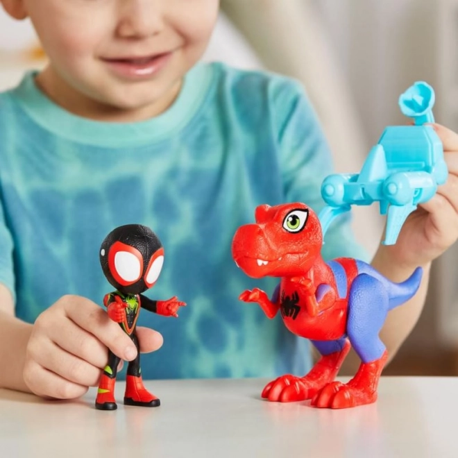 Spider-man spidey en zijn fantastische vrienden figuur met dinosaurus en accessoires