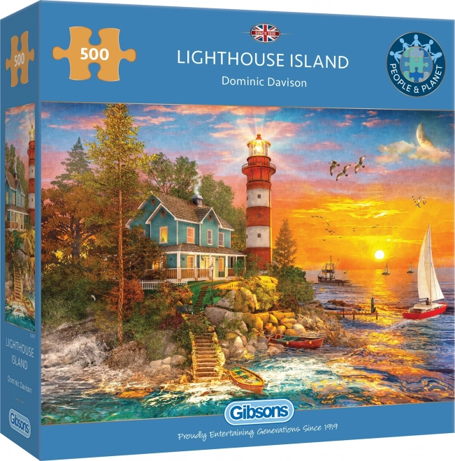 GIBSONS Puzzle Leuchtturm auf der Insel 500 Teile