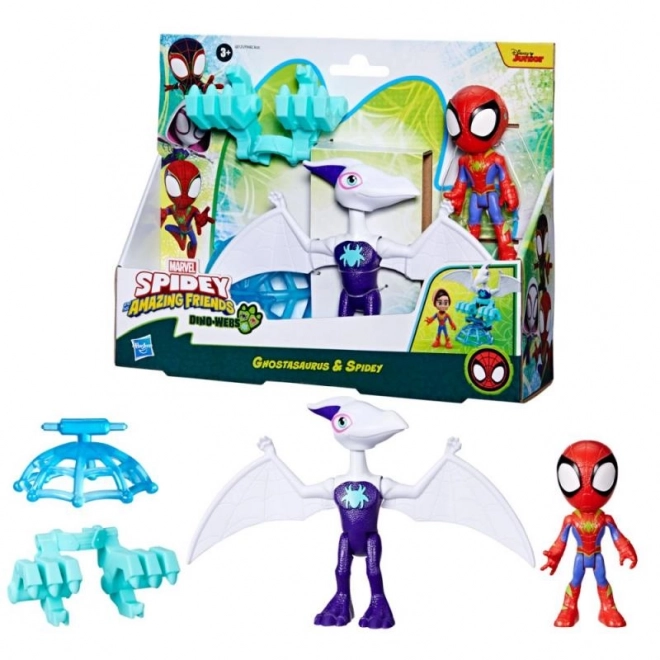 Spider-man spidey en zijn fantastische vrienden figuur met dinosaurus en accessoires