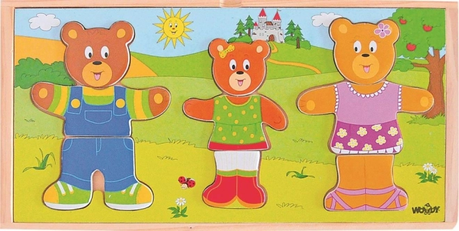 WOODY Anziehpuzzle – Bärenfamilie