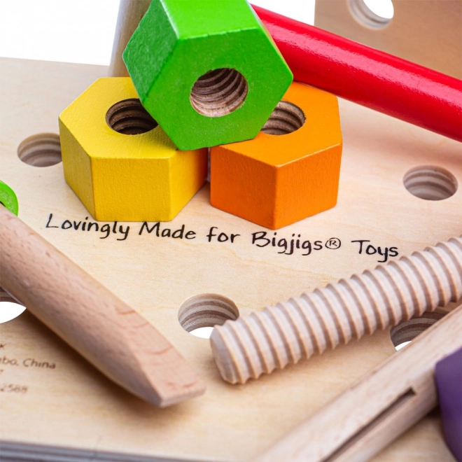 Wooden Workbench and Tool Carrier 2-in-1 Bigjigs Toys