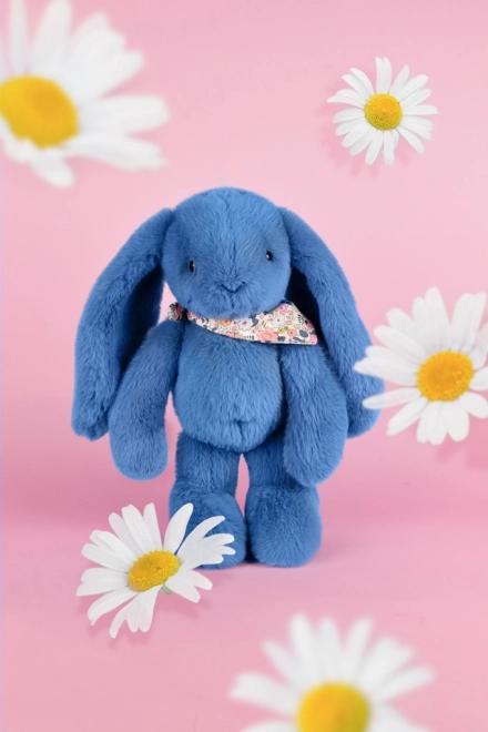 Pluchen konijnetje met blauwe sjaal 35 cm