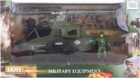 Hélicoptère militaire avec figurine et accessoires