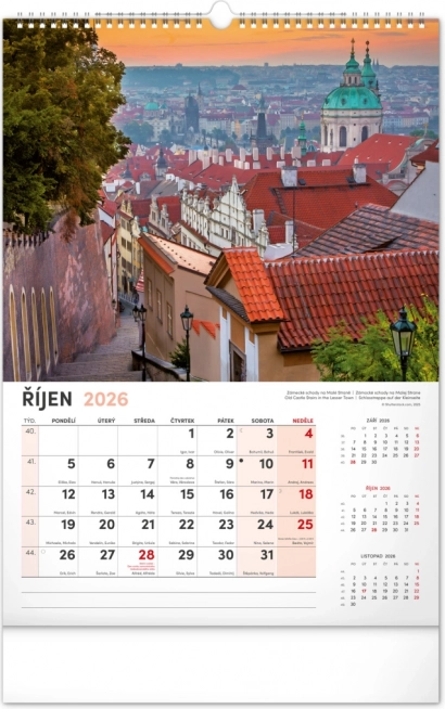 Muurkalender Praag 2026