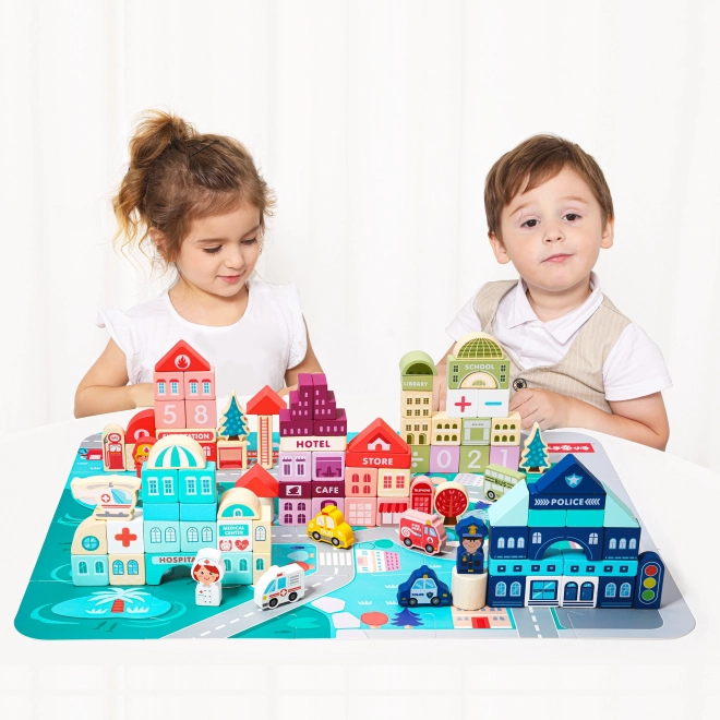 ECOTOYS Houten blokken Stad