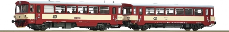 Roco autorail diesel 810 ČD avec voiture d’appoint Btax, H0