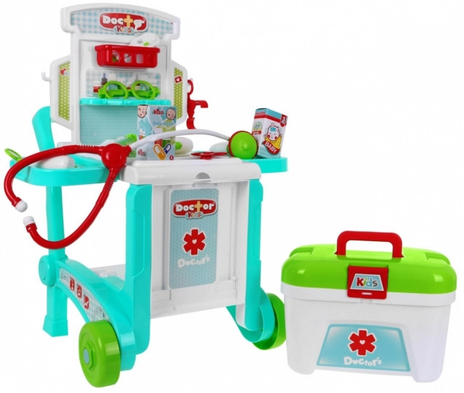 Draagbare medische kast voor kinderen 3+ Koffer + tafel + 2 typen karretjes + accessoires