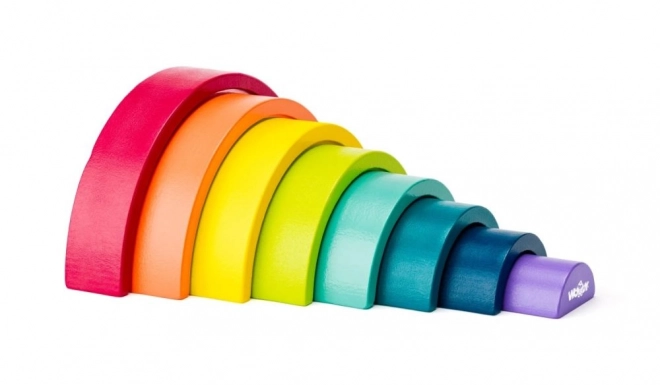Houten blokken - balanceren van een regenboog