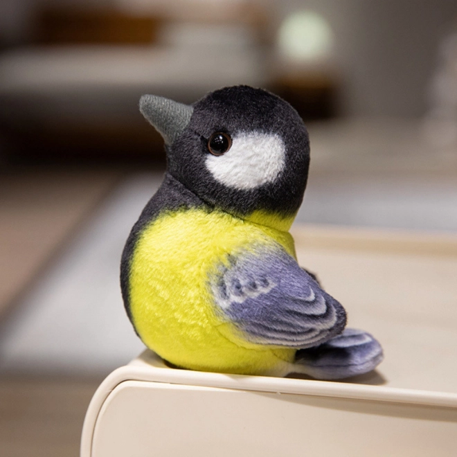 Kleine Pluchen Vogel Blauw Mees