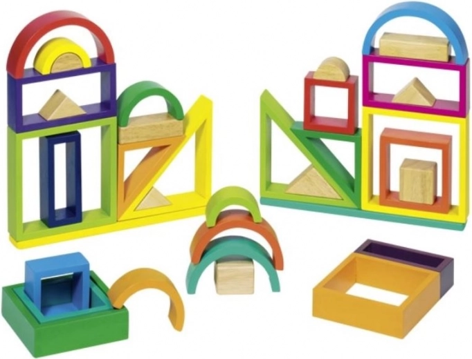 Goki Wooden Building Set Rainbow