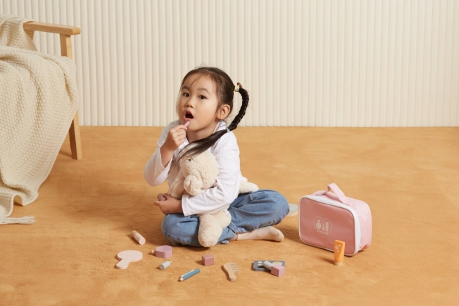 Houten make-up set