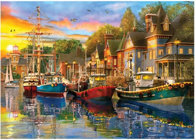 Puzzle Lumières au port 1500 pièces