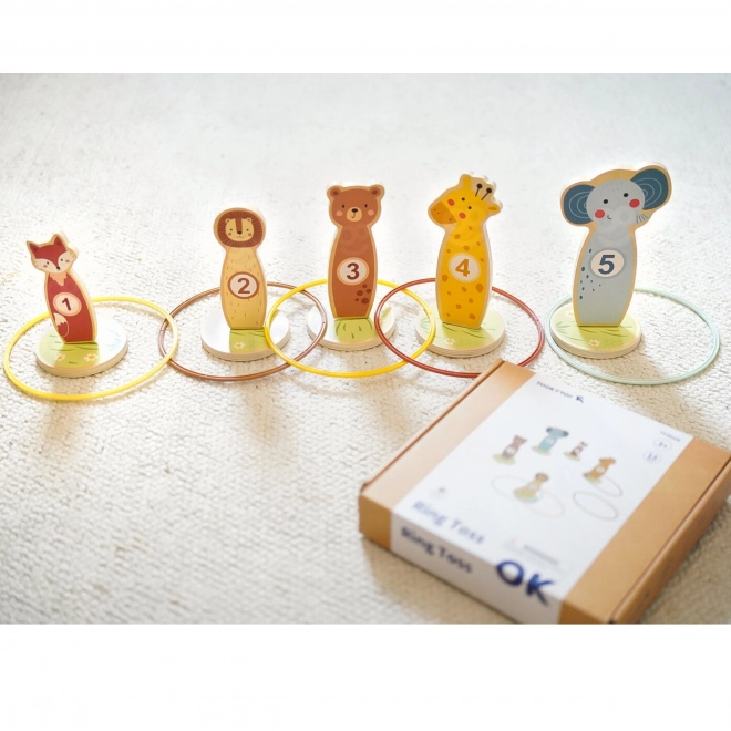 Jeu de précision en bois avec anneaux Tooky Toy