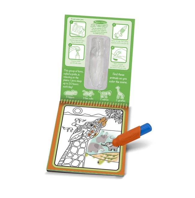 Safari Wasserfarben WaterWow Malbuch für Kinder