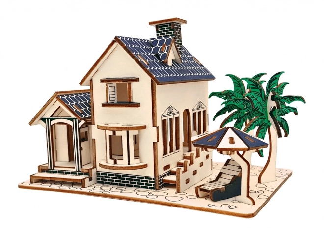 Woodcraft Houten 3D-puzzel Strandhuis