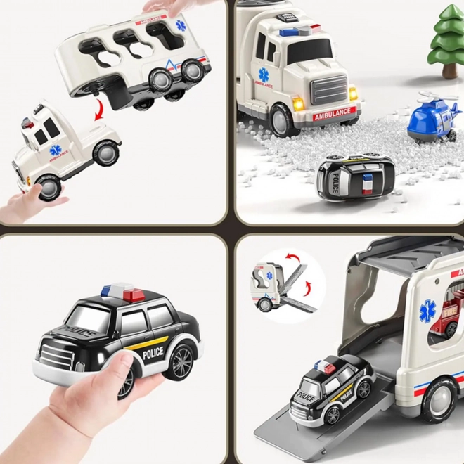 Kit de sauvetage Woopie avec camion de remorquage et 5 voitures