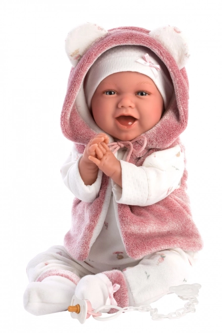Llorens 74070 NEW BORN - realistische babypop met geluiden en een zacht stoffen lijf - 42 cm