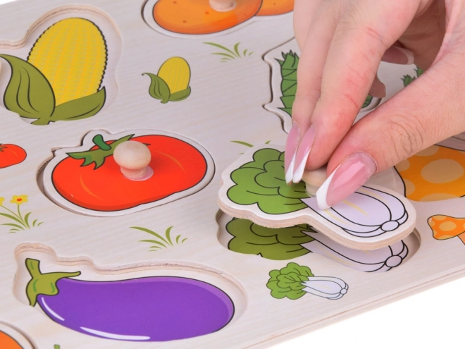 Puzzle éducatif en bois légumes match 11 pièces ZA5258