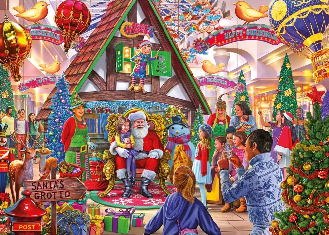Puzzel GIBSONS Bezoek de Kerstman 1000 stukjes
