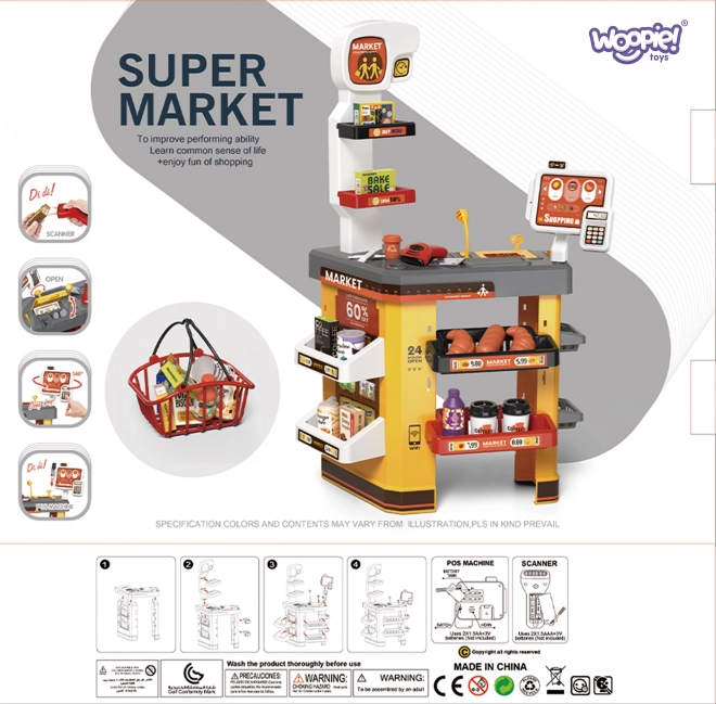 Interactive Supermarket for Kids with Accessories