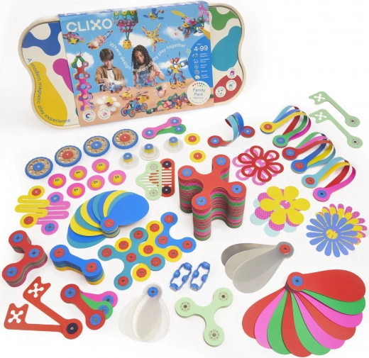 Clixo Family Party – kit de construction magnétique flexible 150 pièces