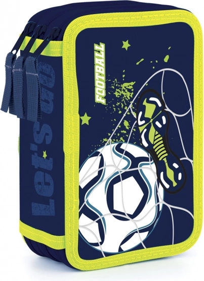 Three-Layer Football School Pencil Case