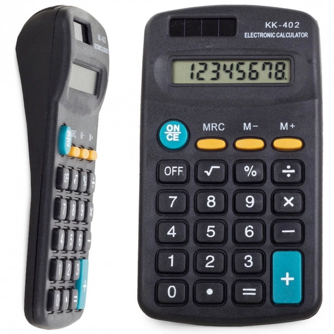 Pocket calculator with 8-digit display and dual power