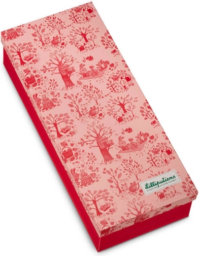 Boîte cadeau au motif forestier