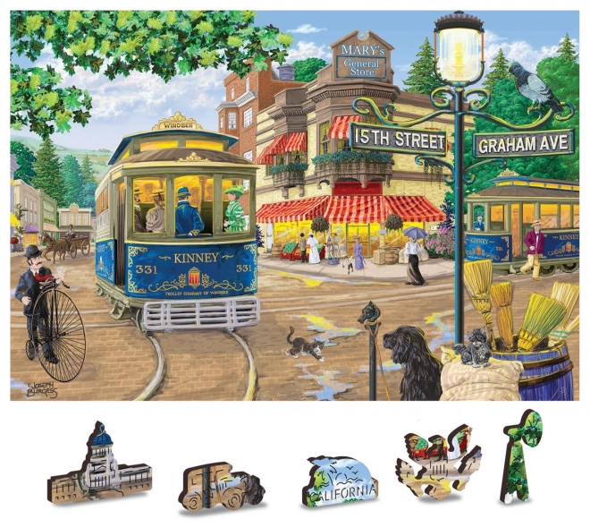 Houten puzzel Victoriaanse straat 2-in-1