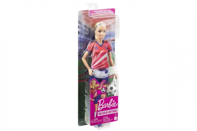 Barbie voetbalpop in rood tenue