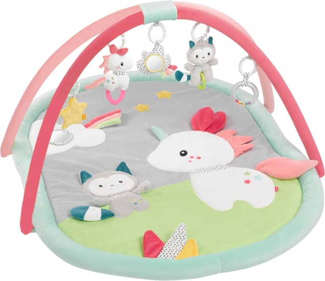 Tapis d’éveil 3D Aiko & Yuki avec arche et jouets suspendus
