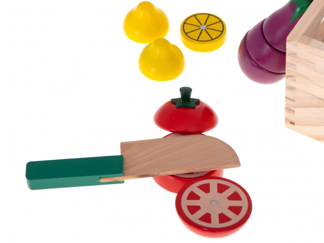 Houten magnetische groenten om te snijden