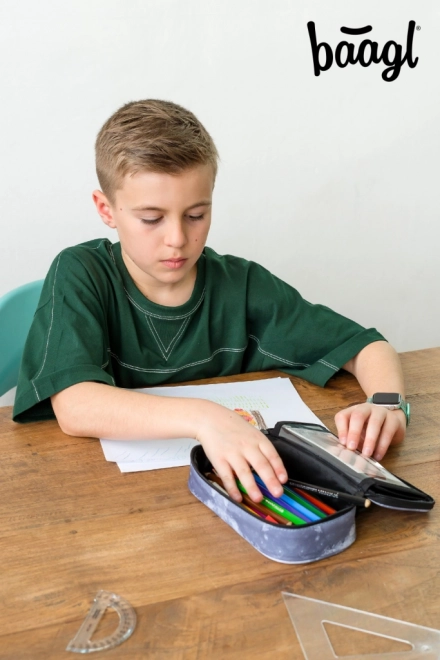 school pencil case BAAGL NASA Grey made from recycled material