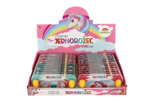 Waterpuzzelspel 15,5x7cm plastic eenhoorn 4 soorten 24 stuks in doos