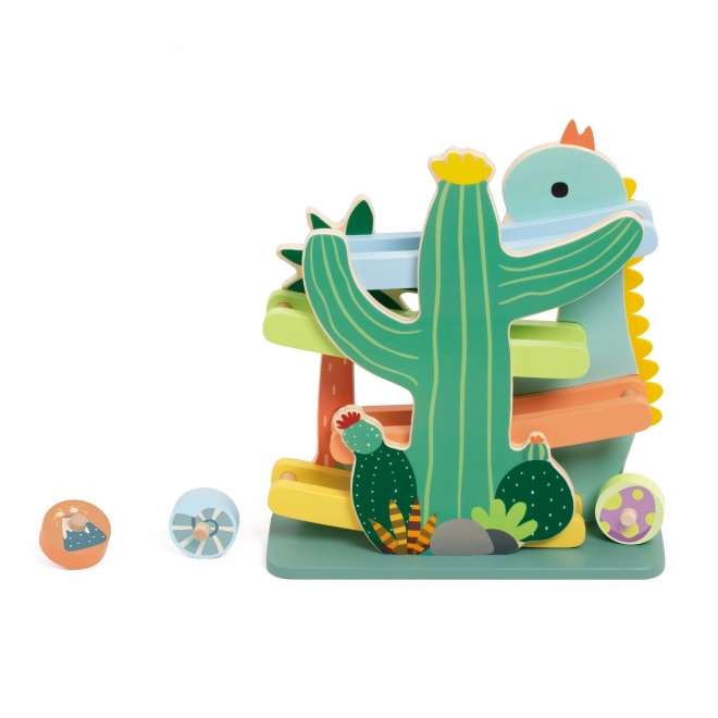 Klassieke houten dinosaurusbaan
