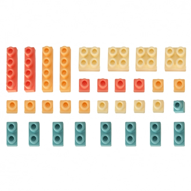 Constructieblokken in een verrijdbare container met deksel