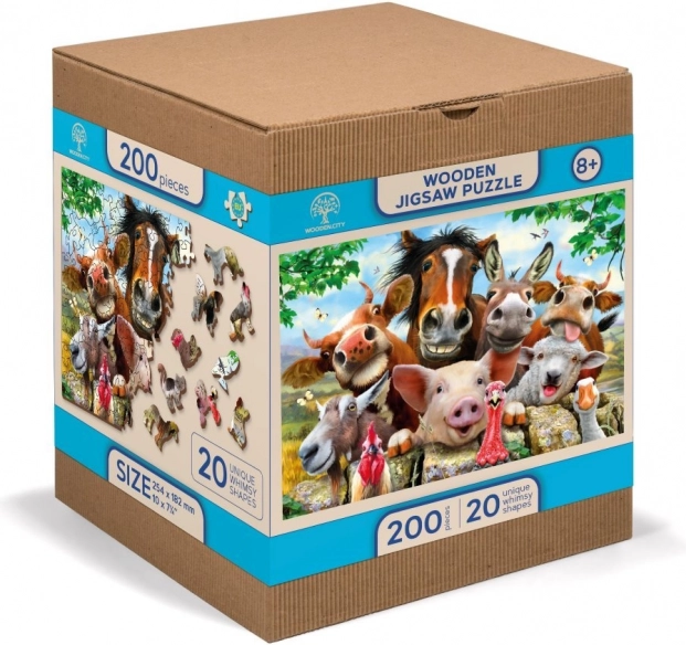 Houten puzzel met figuren – Leven op de boerderij