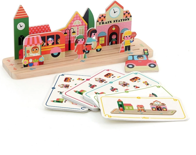 Vilac Jeu en bois Construis-le correctement ! Ville