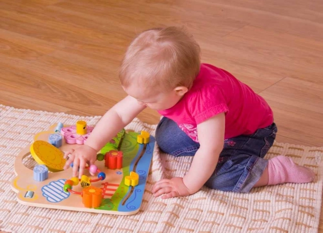 Bigjigs Baby Houten Motorische Plank Bloemen