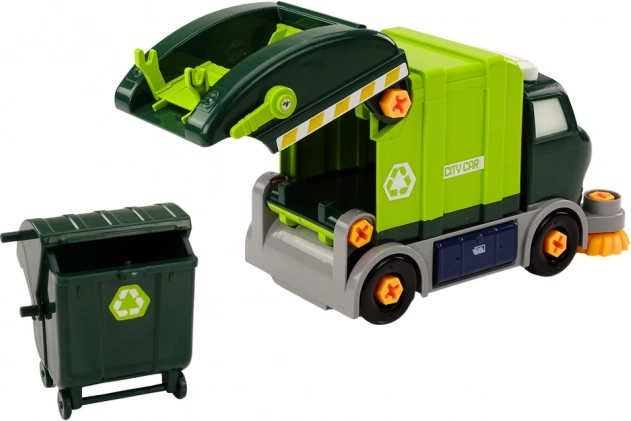 Camion de recyclage avec poubelle